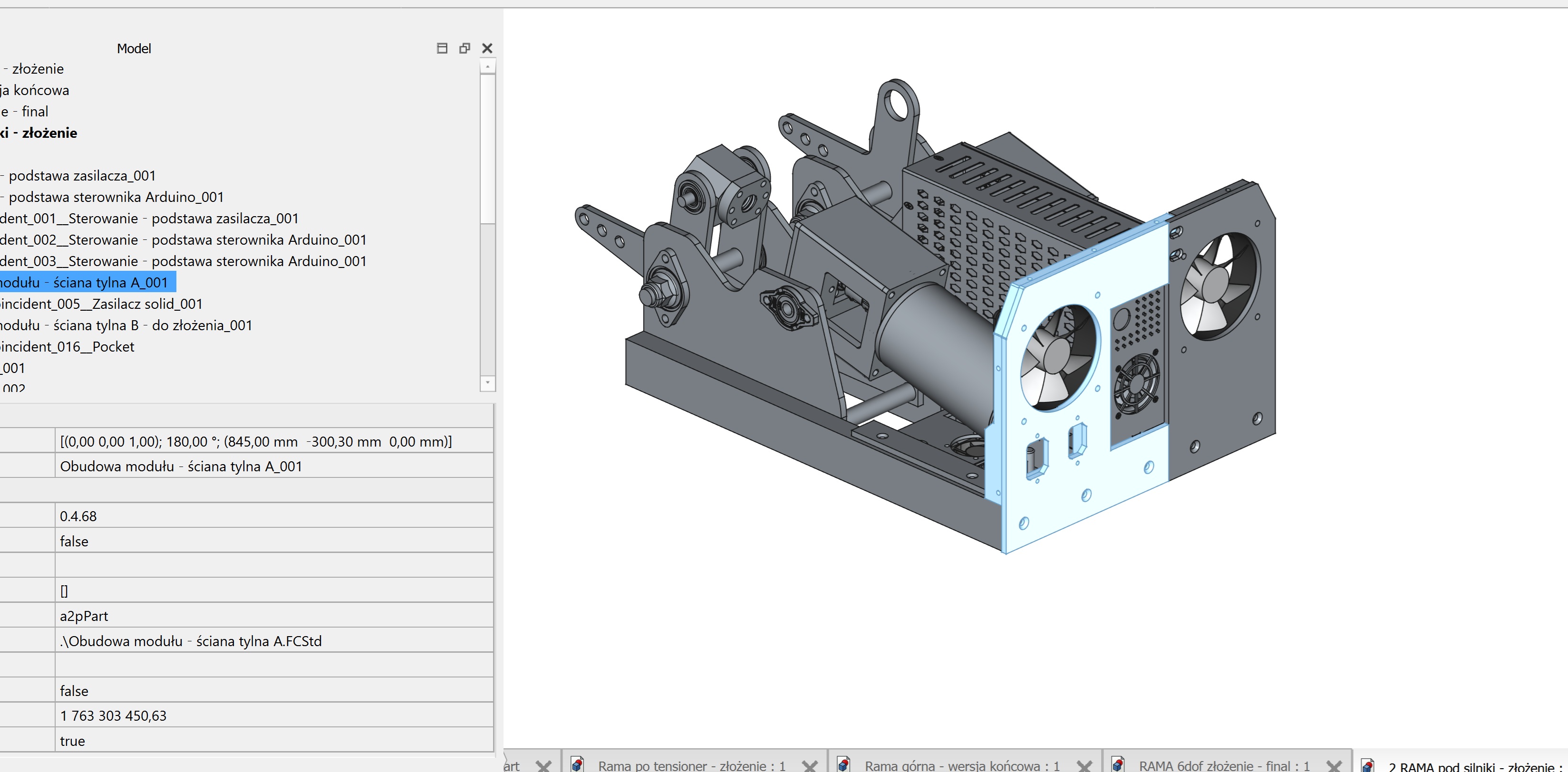 CAD view of 6DOF drive module